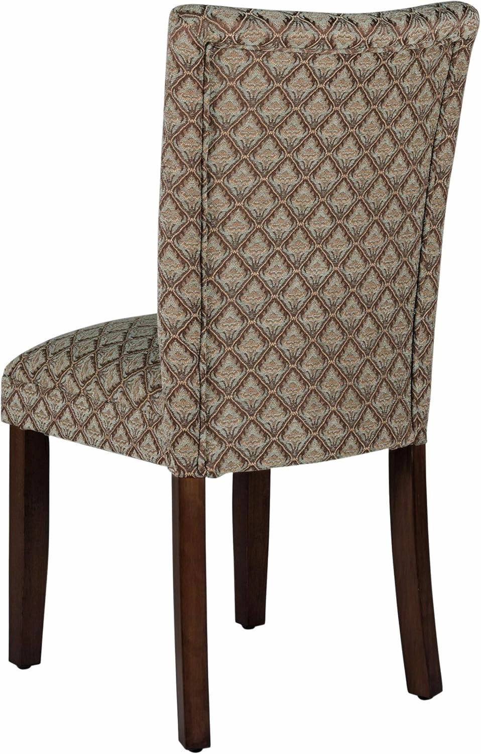 Homepop Home Decor |K1136-F662 | Classic Upholstered Parsons Dining Chair | Single Accent Dining Chair, Blue & Brown Damask