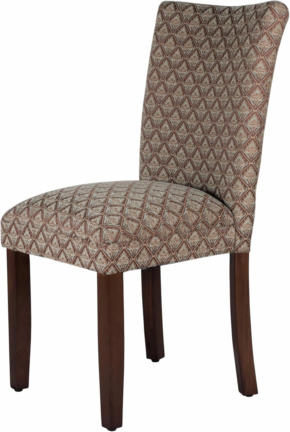 Homepop Home Decor |K1136-F662 | Classic Upholstered Parsons Dining Chair | Single Accent Dining Chair, Blue & Brown Damask