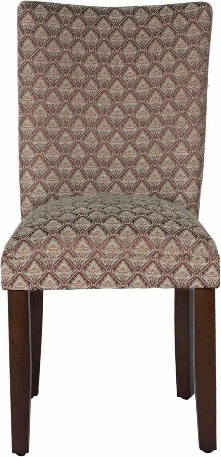 Homepop Home Decor |K1136-F662 | Classic Upholstered Parsons Dining Chair | Single Accent Dining Chair, Blue & Brown Damask