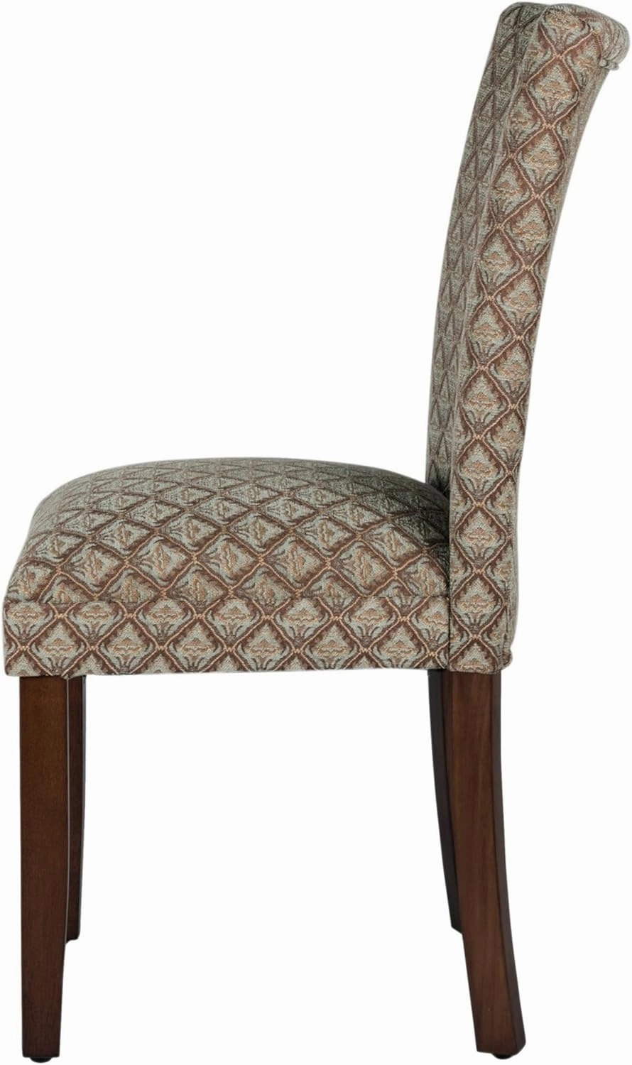Homepop Home Decor |K1136-F662 | Classic Upholstered Parsons Dining Chair | Single Accent Dining Chair, Blue & Brown Damask