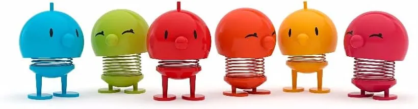 Hoptimist Junior Bumble, Home Decor Ornament - Wobble Figure, Plastic W/Metal Spring, Medium - Creates Cheerful Movement- (Red)