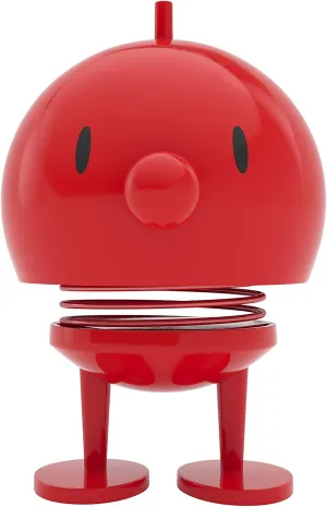 Hoptimist Junior Bumble, Home Decor Ornament - Wobble Figure, Plastic W/Metal Spring, Medium - Creates Cheerful Movement- (Red)