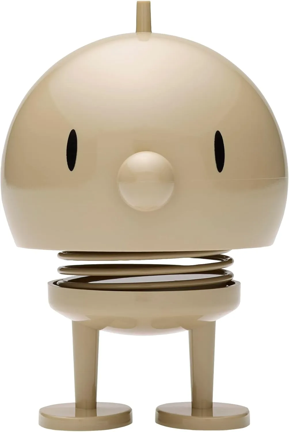 Hoptimist Junior Bumble Wobble Figure, Home Decor Ornament - Plastic W/Metal Spring, Medium - Creates Cheerful Movement- (Latte)