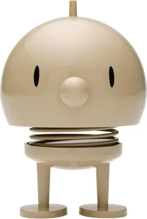 Hoptimist Junior Bumble Wobble Figure, Home Decor Ornament - Plastic W/Metal Spring, Medium - Creates Cheerful Movement- (Latte)