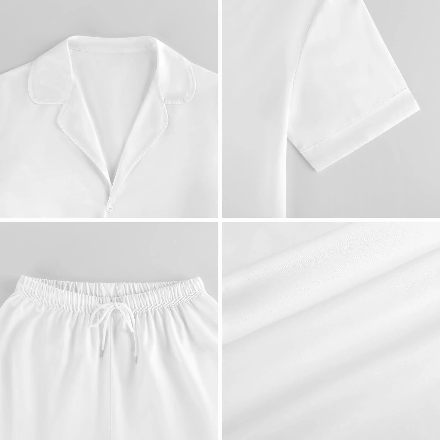 Horse Racing Women's Satin Pajama Set Short Sleeve Button Down Sleepwear Loungewear Pj Set