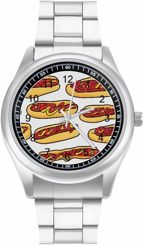 Hot Dogs Mustard Ketchup Casual Wrist Watches for Men Classic Business Dress Watch Big Face for Work Gym