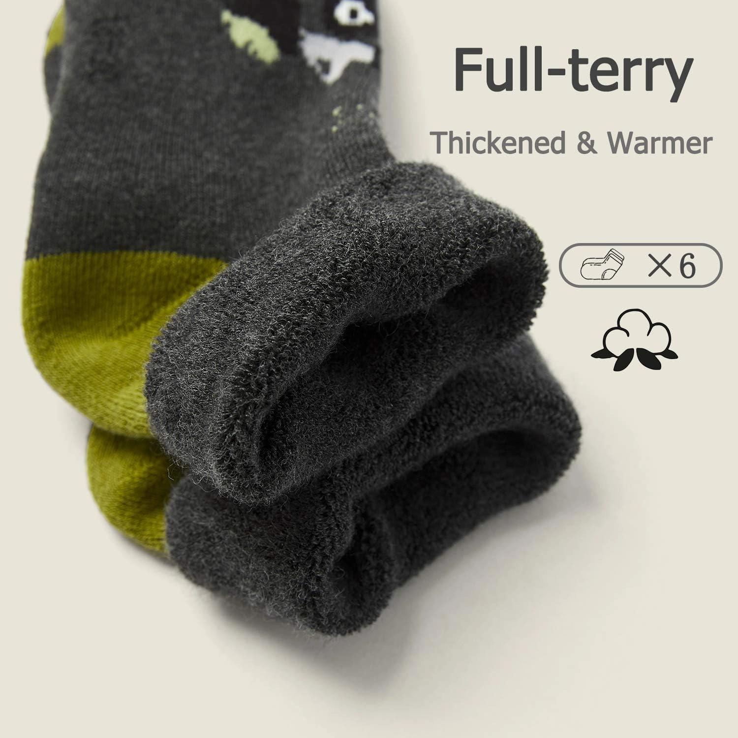 HowJoJo Boys Thick Cotton Socks Kids Winter Warm Thermal Socks Cartoon Monster Trucks Socks