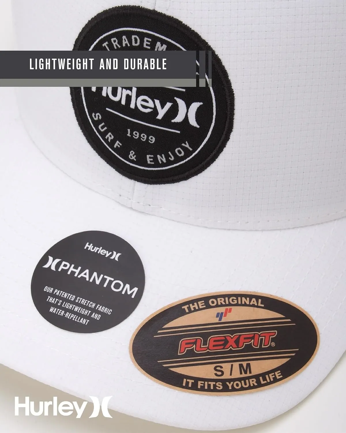 Hurley Men's Caps - Flexfit and Quick-Dry Phantom Baseball Caps for Men with Sweatband - Classic Mens Trucker Hats (S-XL)