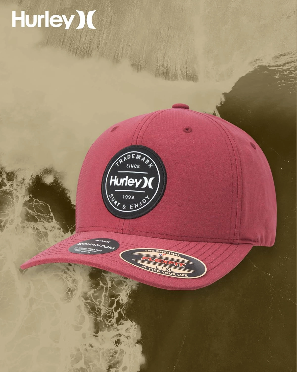 Hurley Men's Caps - Flexfit and Quick-Dry Phantom Baseball Caps for Men with Sweatband - Classic Mens Trucker Hats (S-XL)