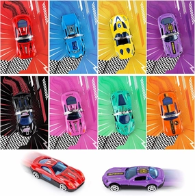Hxezoc 24 Pieces Valentine's Day Cards Metal Die-Cast Racing Cars with Valentine's Cards Bulk, Valentine's School Classroom Exchange Gifts for Kids Valentine Prizes Supplies