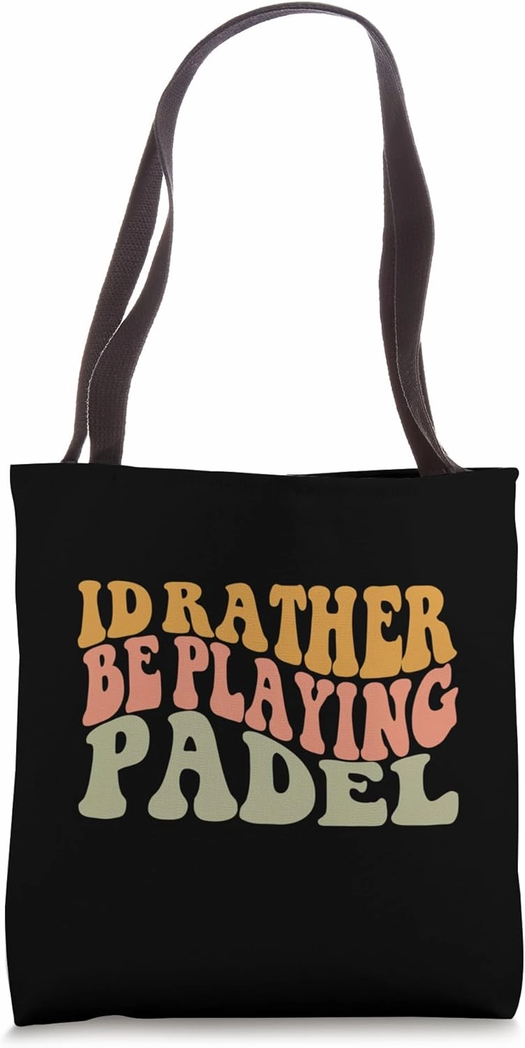 I'd Rather Be Playing Padel Funny Retro Racket Ball Design Tote Bag