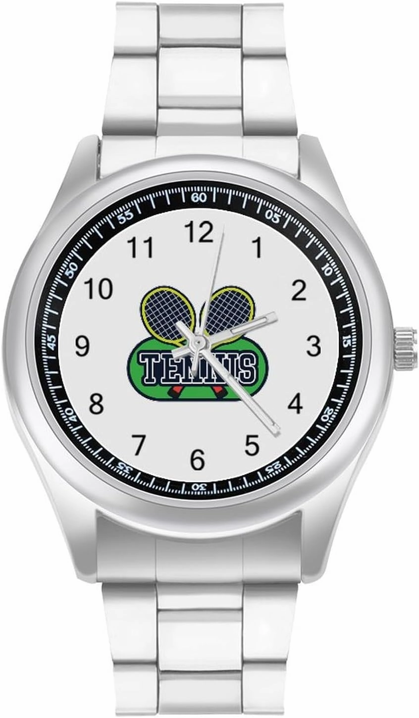 I Love Tennis Casual Wrist Watches for Men Classic Business Dress Watch Big Face for Work Gym