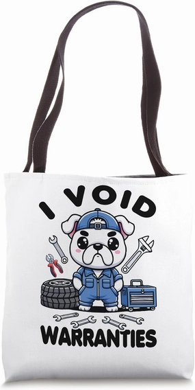 I Void Warranties | Funny Mechanic Bulldog Garage Automotive Tote Bag