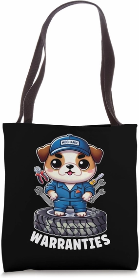 I Void Warranties Kawaii Mechanic Bulldog Garage Automotive Tote Bag