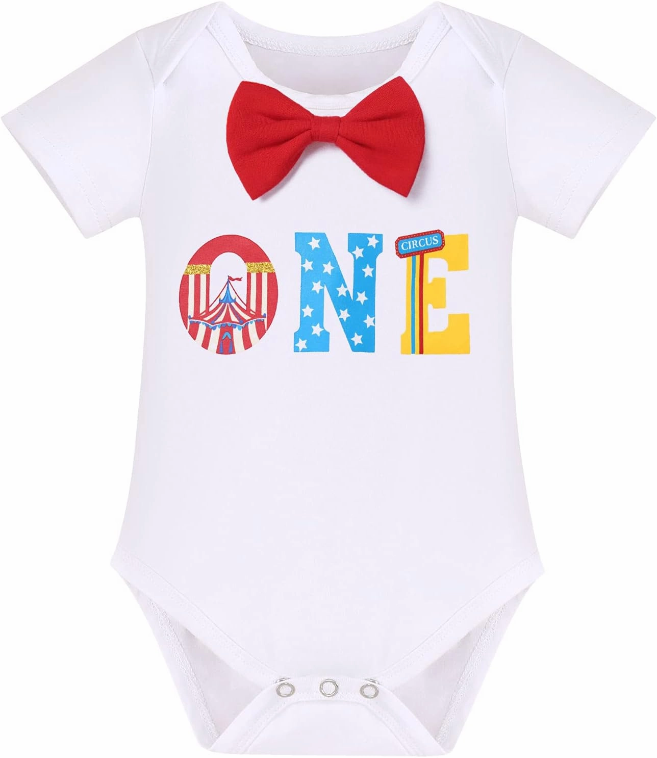 IBTOM CASTLE Circus Carnival Theme 1st Birthday Cake Smash Outfit for Baby Boy Suspenders Bowtie Hat Photo Props Costume