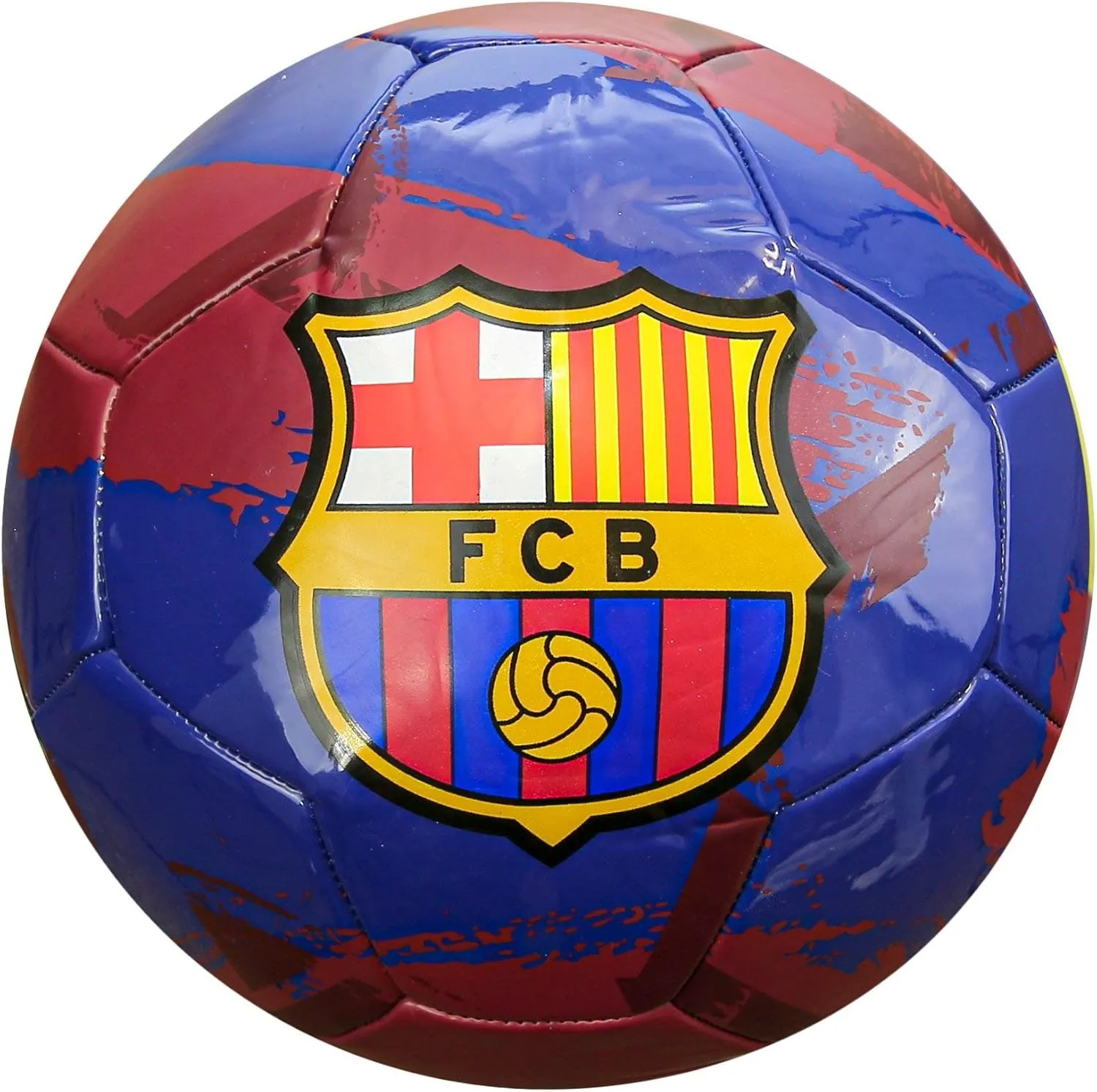 Icon Sports Size 5 Soccer Ball – Official Licensed FC Barcelona Barca World Football Club Team Training Logo Pro Outdoors Adult FCB93BL-N5