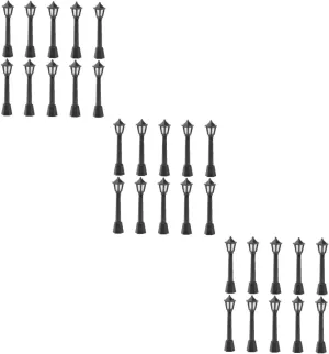 IMIKEYA 10PCS Dollhouse Miniature Lamp Posts - Street Light Model Decor for Fairy Garden - Christmas Village and Micro Landscape DIY Projects Accessories for Miniature Scenes