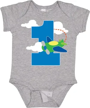 inktastic 1st Birthday Airplane Pilot 1 Year Boys Baby Bodysuit