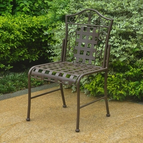 International Caravan Mandalay Iron Patio Set of 2 Bistro Chairs