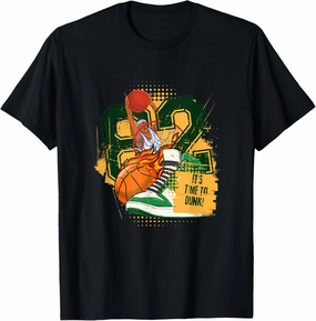 It's Time to Dunk - Dynamic Basketball Design T-Shirt
