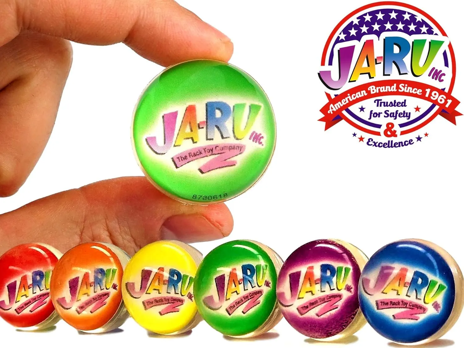 JA-RU Jumbo Jax Toy Set (6 Pack) Soft Rubber Jacks Game with Ball | Classic Old Fashioned Games for Kids | 90s Toys Nostalgia, Vintage Stocking Stuffers & Party Favor. 6569-6p