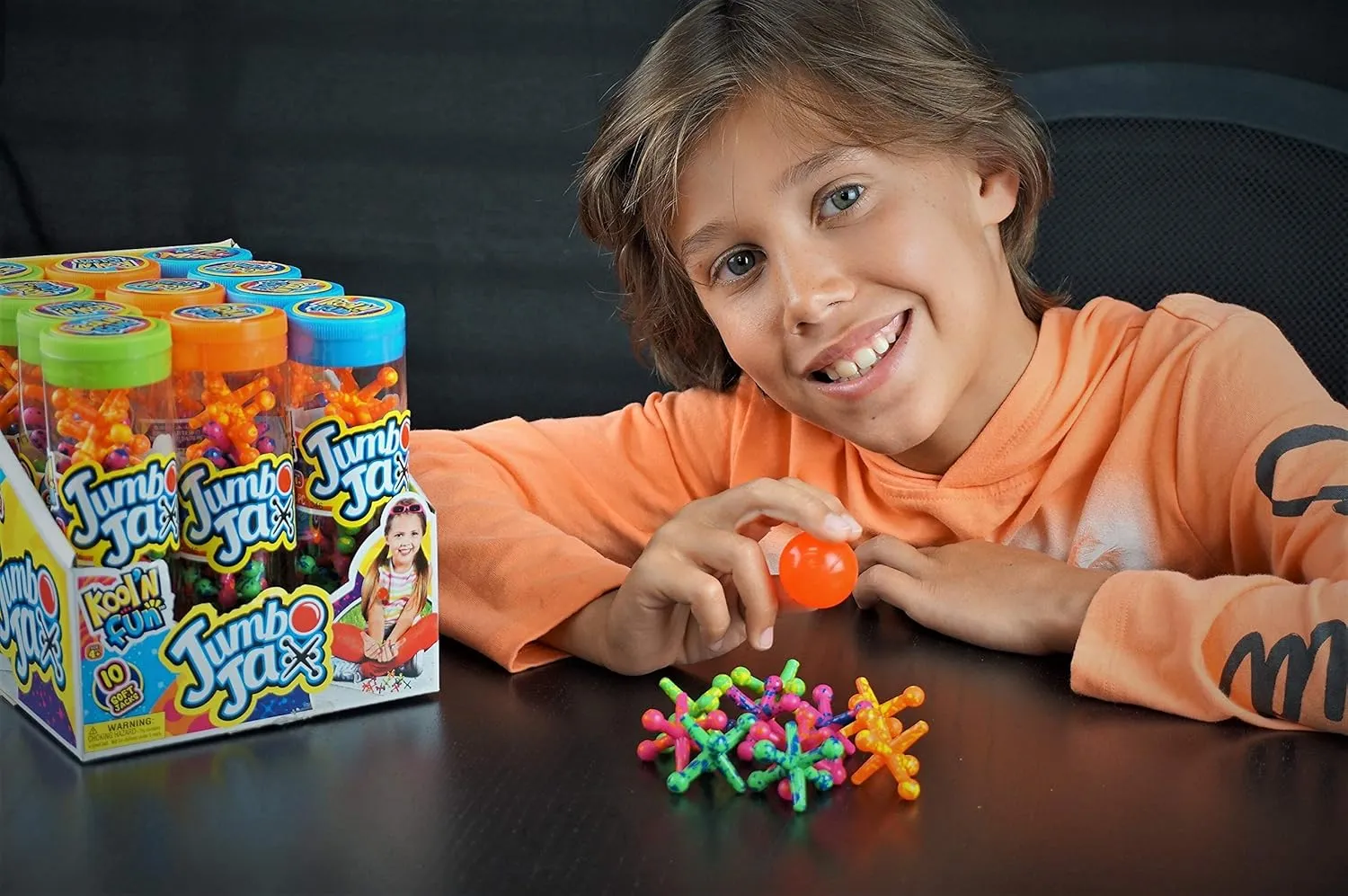 JA-RU Jumbo Jax Toy Set (6 Pack) Soft Rubber Jacks Game with Ball | Classic Old Fashioned Games for Kids | 90s Toys Nostalgia, Vintage Stocking Stuffers & Party Favor. 6569-6p