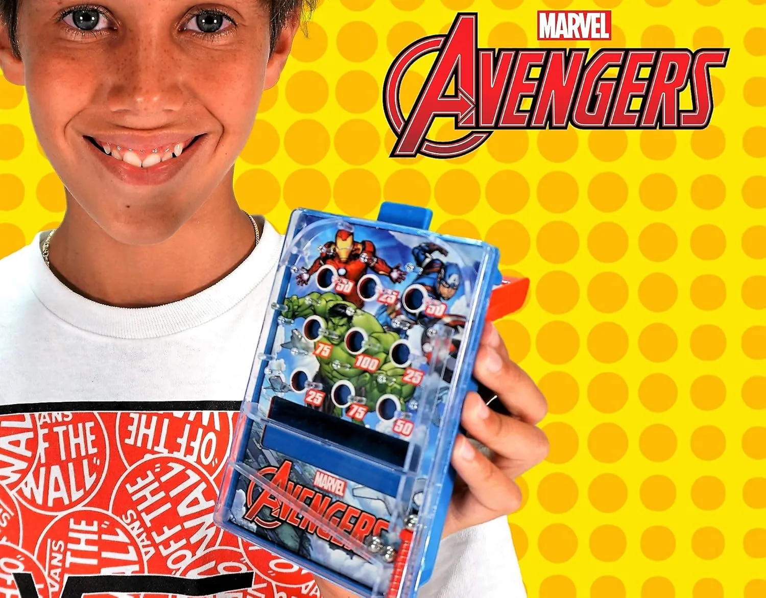 JA-RU Marvel Avengers & Spiderman Pinball Arcade Game (8 Mini Pinball Game Assorted) Superhero Themed Handheld Pinball Games for Kids. Portable Pocket Travel Toy. AB-6807-8