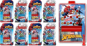 JA-RU Marvel Avengers & Spiderman Pinball Arcade Game (8 Mini Pinball Game Assorted) Superhero Themed Handheld Pinball Games for Kids. Portable Pocket Travel Toy. AB-6807-8