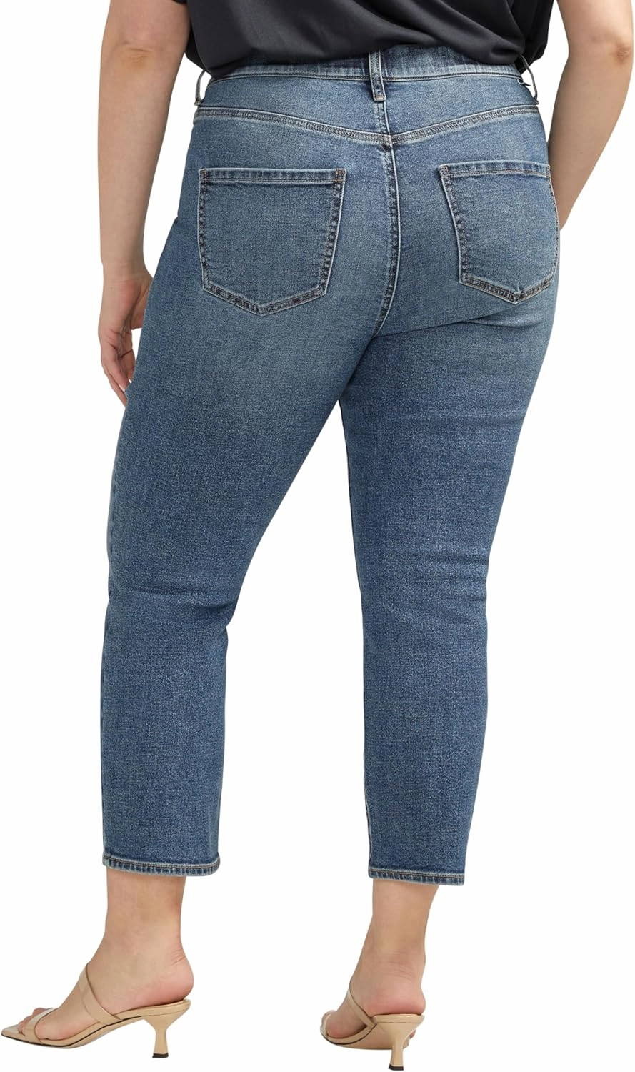 JAG Women's Plus Size Valentina High Rise Straight Leg Cropped Jeans