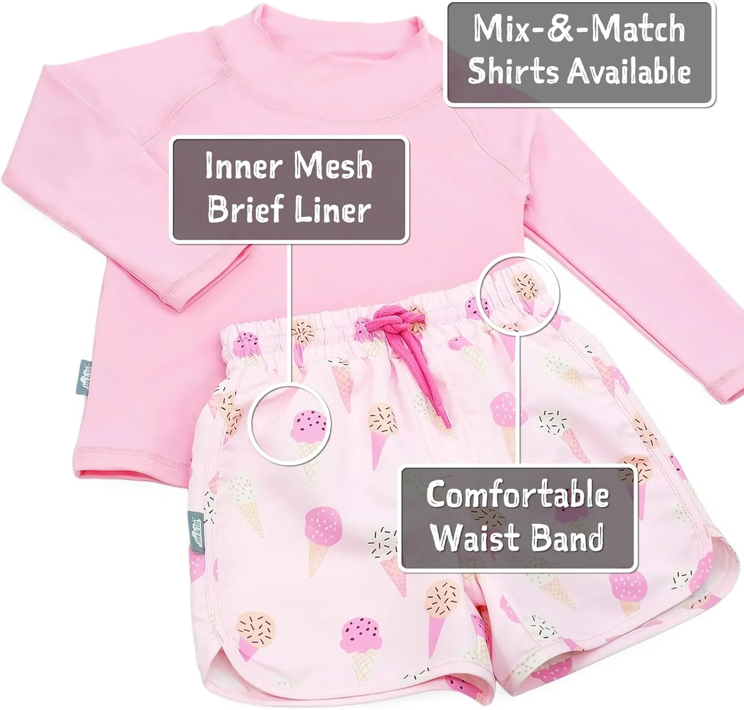 JAN & JUL UV Swim Shorts and Long Sleeve UV Shirt for Toddlers