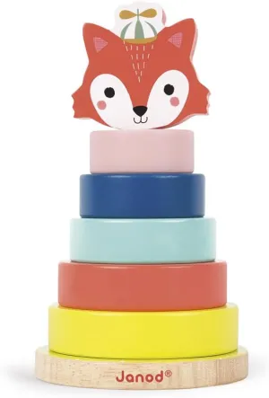 Janod Baby Forest Fox Wood Stacker - Ages 1  - J08014
