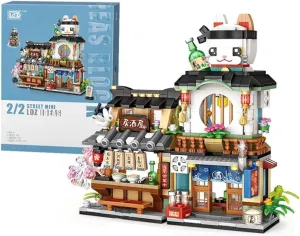 Japanese Street View Izakaya Shop, 789PCS Mini Bricks Building Blocks, Architecture Toys Model Set, Theme Store Simulation Construction Toys for Adults
