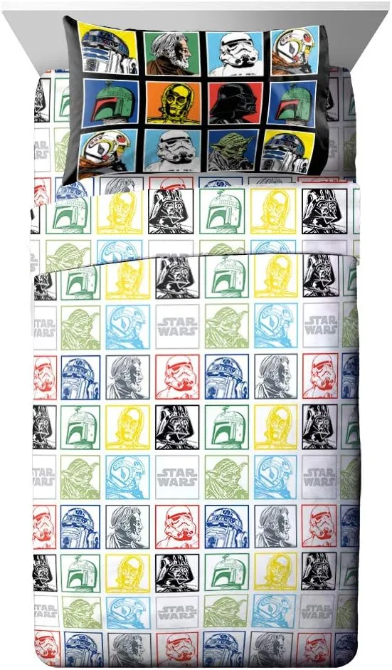 Jay Franco - JF27246EPCD Star Wars Classic Grid 4 Piece Full Sheet Set