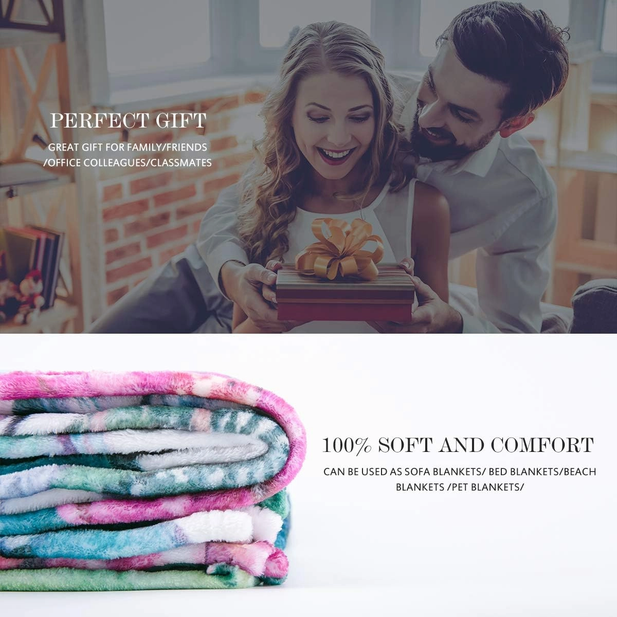 Jekeno American Flag Gifts Blanket for Men Women, Eagle USA Flag Throw Blankets for Adult Kids Boys Girls, Christmas Birthday Independence Day American Decor Gifts for Home Bed Couch