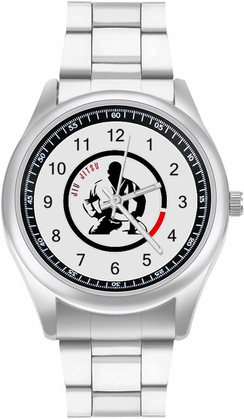 Jiu Jitsu Casual Wrist Watches for Men Classic Business Dress Watch Big Face for Work Gym