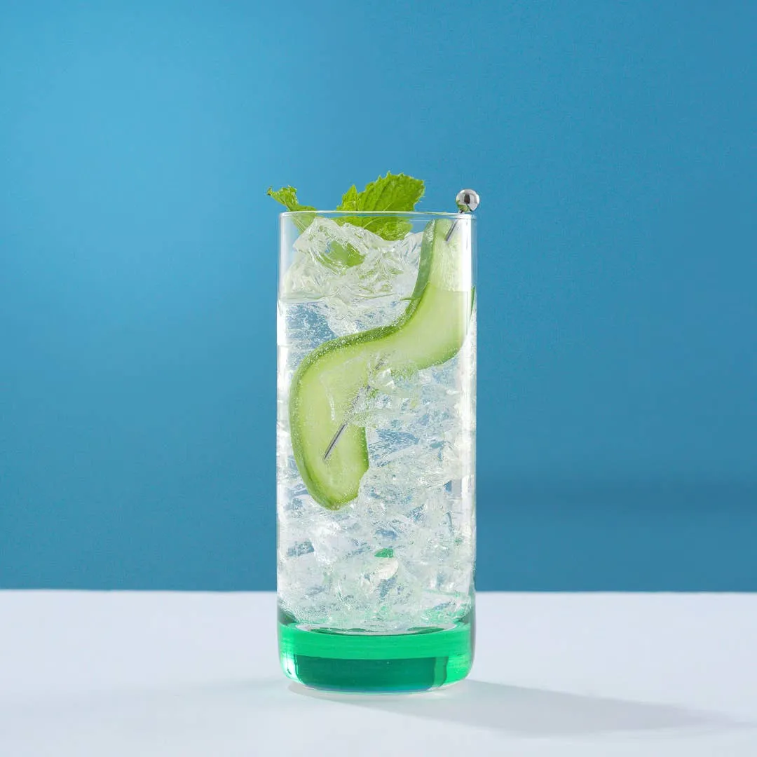 JoyJolt Hue Colored Highball Drinking Glasses - Set of 6