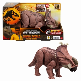 Jurassic World Wild Roar Pachyrhinosaurus Dinosaur Action Figure Toy, Head Strike Attack & Sound
