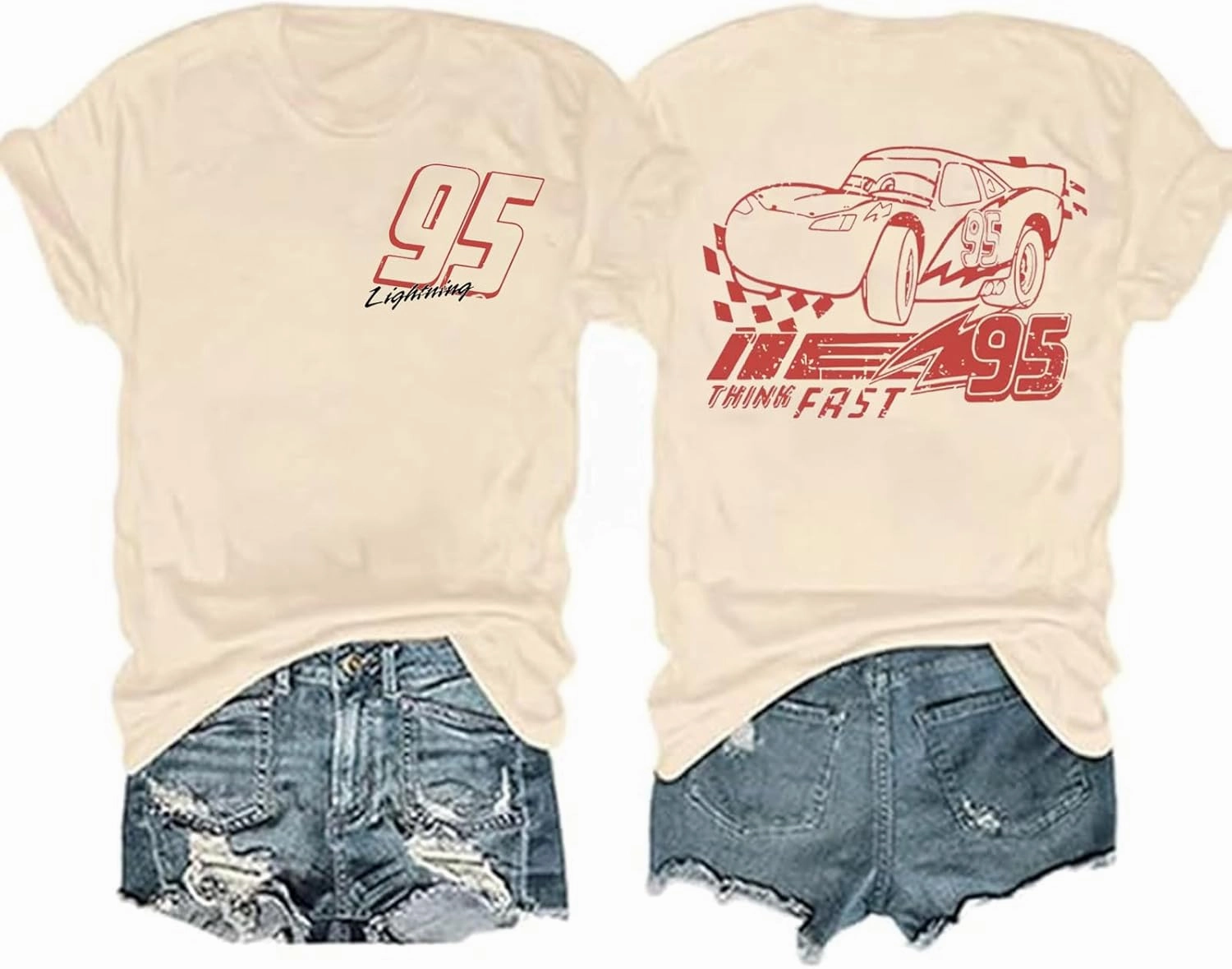 jusgai Car Shirts for Women Magic Kingdom Tshirt Car Racer T-Shirts Vacation Trip Summer Casual Short Sleeve Shirt