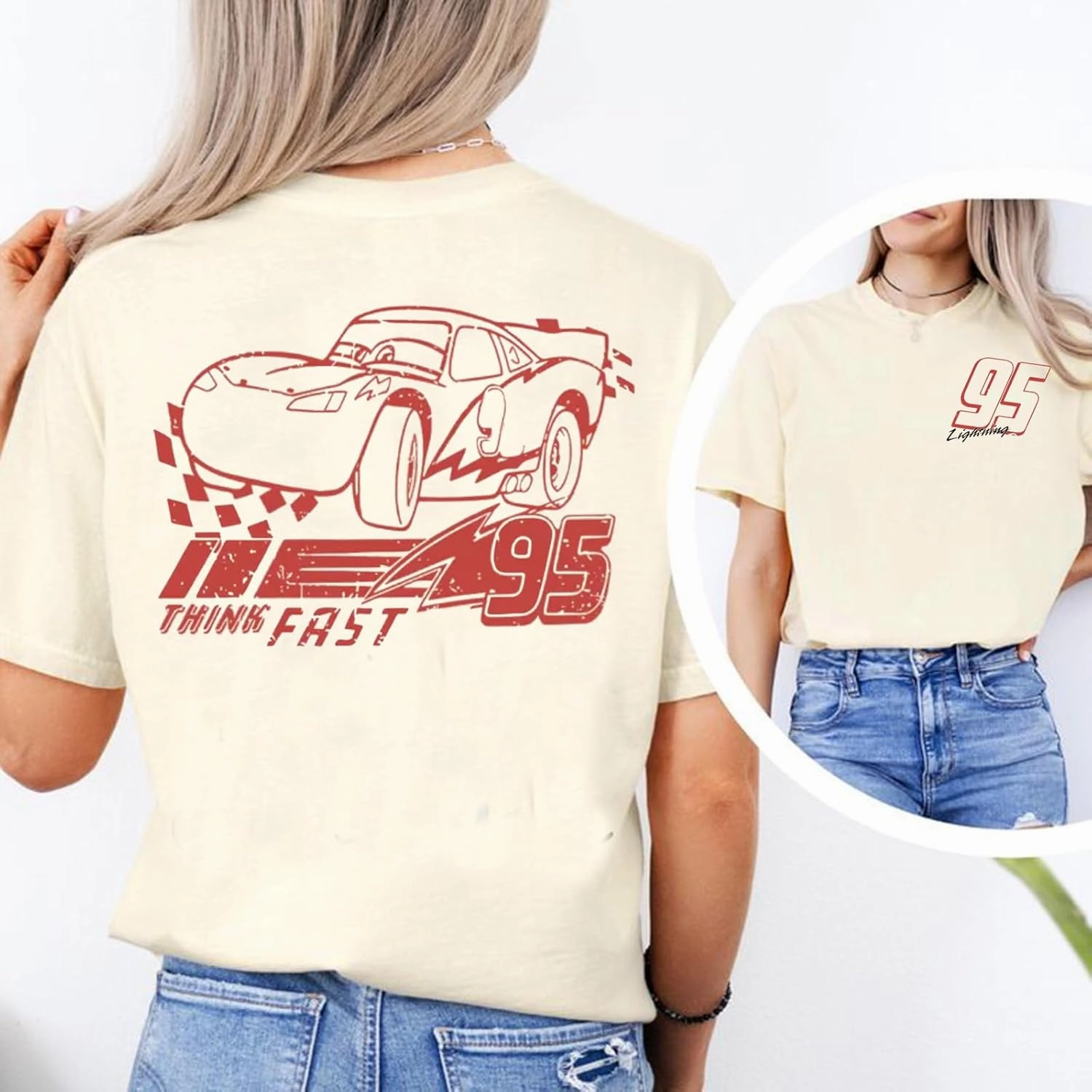jusgai Car Shirts for Women Magic Kingdom Tshirt Car Racer T-Shirts Vacation Trip Summer Casual Short Sleeve Shirt