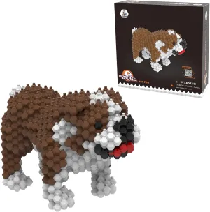 KADELE Cute Dog Building Animal Sets, Extremely Challenging STEM Building Blocks Decor for Adults Kids, Micro 3D Educational Toys for Boys Girls Ages 8 and Up，Bulldog