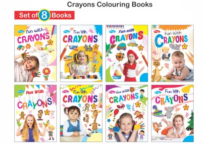 Kamal Crayons Colouring Books For Kids | Smart Books For Smart Kids | Paperback, Kamal Book Depot | Set of 8 Books