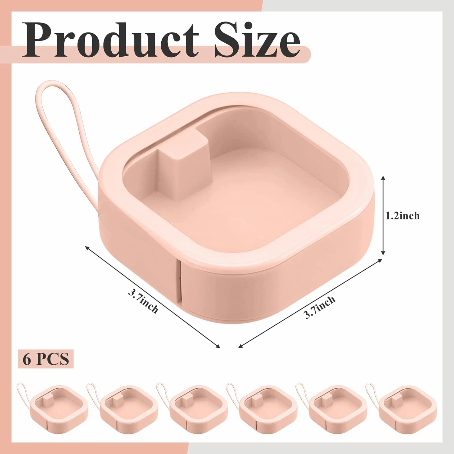 Kathfly 6 Pcs Hair Tie Container Dispenser Organizer Hair Tie Holder Travel Portable Bobby Pin Holder Cotton Swabs Dispenser Women Bathroom Storage Accessory(Pink)