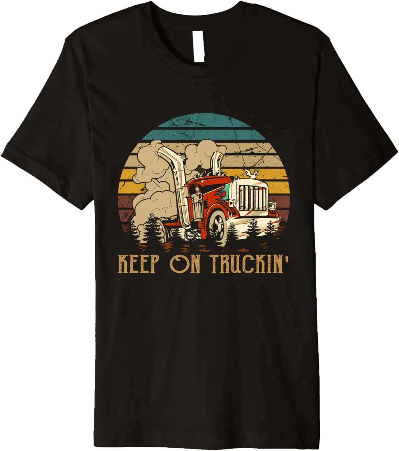 Keep On Trucking Cute Rock Music 70s Throwback Vintage Style Premium T-Shirt