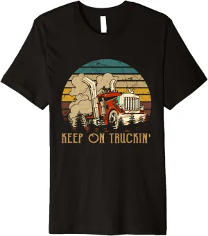 Keep On Trucking Cute Rock Music 70s Throwback Vintage Style Premium T-Shirt