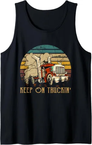 Keep On Trucking Cute Rock Music 70s Throwback Vintage Style Tank Top