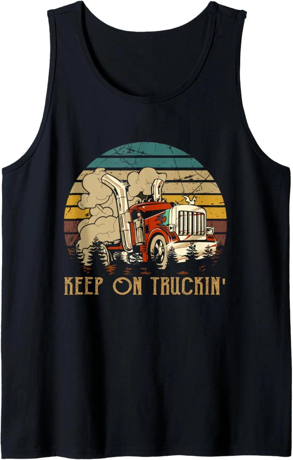 Keep On Trucking Cute Rock Music 70s Throwback Vintage Style Tank Top