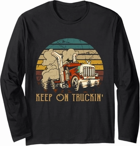 Keep On Trucking Cute Rock Music 70s Throwback Vintage Style Long Sleeve T-Shirt