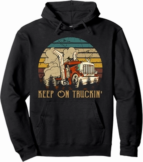 Keep On Trucking Cute Rock Music 70s Throwback Vintage Style Pullover Hoodie