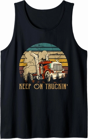 Keep On Trucking Cute Rock Music 70s Throwback Vintage Style Tank Top
