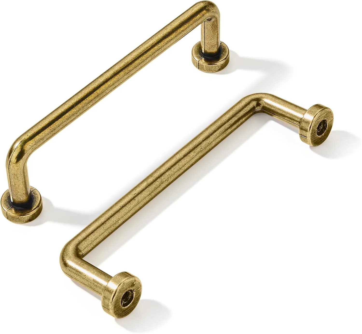 khtumeware 10 Pack Burnished Antique Brass Cabinet Pulls 3-3/4" Hole Center Classic Vintage Drawer Handles Kitchen Cupboard Bathroom Dresser Cabinet Hardware